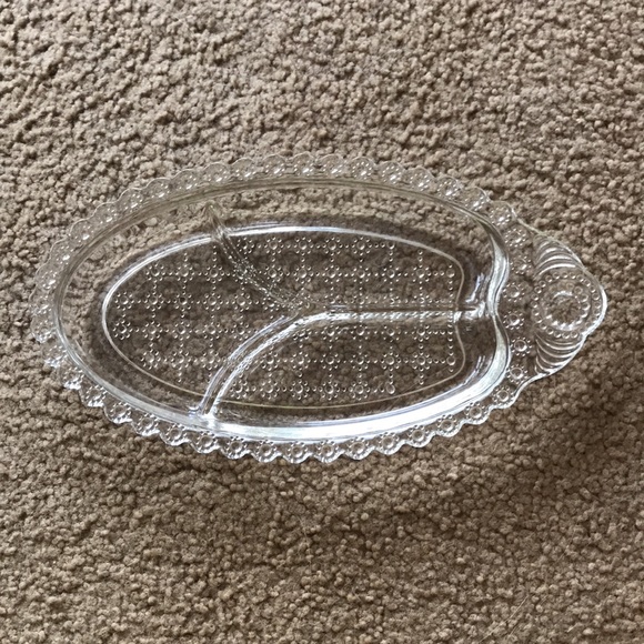 Vintage HAZEL ATLAS 3-Part Relish Dish Jewel Pattern - Picture 3 of 13